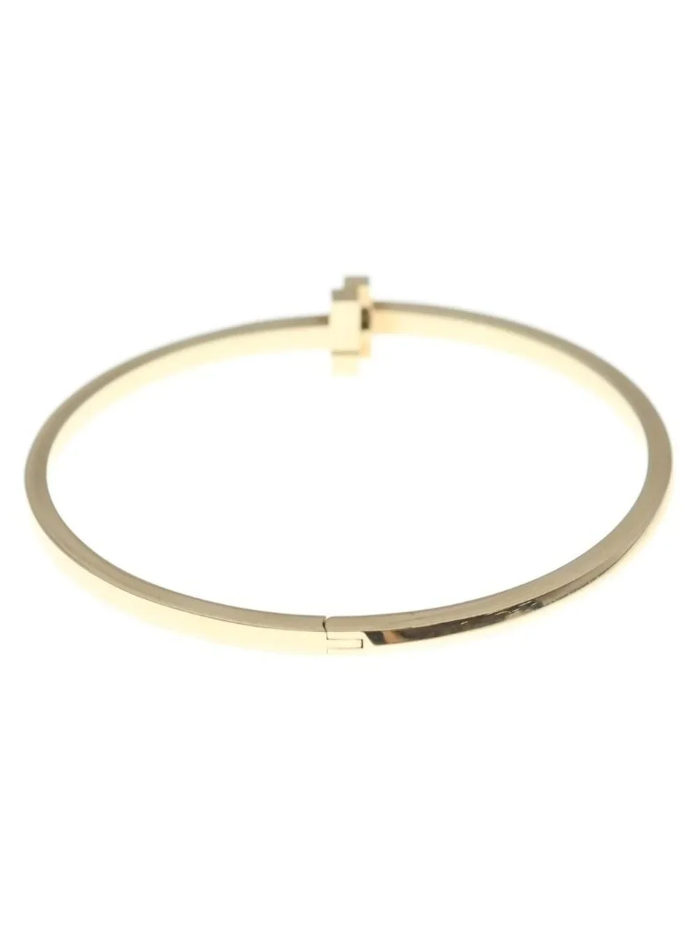 Tiffany & Co T One Narrow Bracelet Bangle Pink Gold